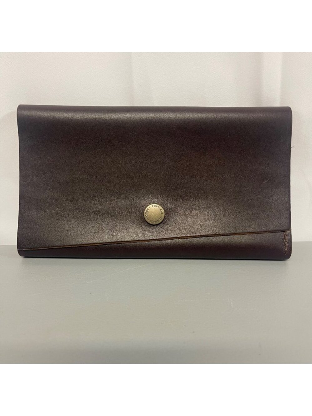 Portland Leather Goods Rancher Trifold Wallet Dark Brown Genuine Leather PLG